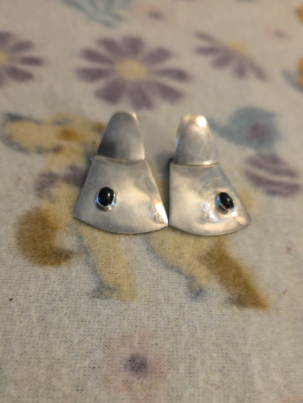 Vintage Mexican Taxco sterling silver 925 geometric earrings.